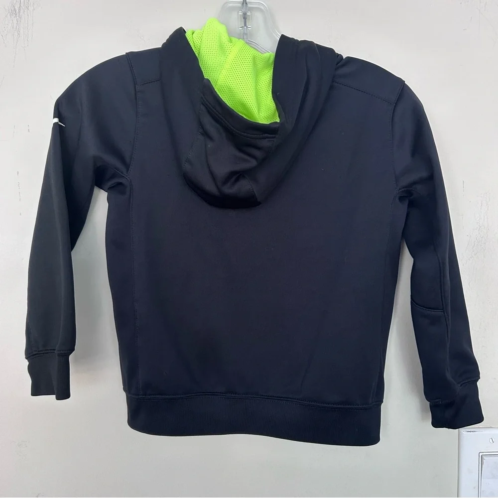 Nike YOUTH Full Zip Black Neon Athletic Jacket Hoodie. Size M 5-6 YO